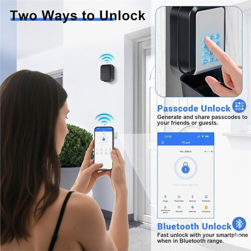 Key Lock Box with Code -  & PIN Unlock, APP Controlled Digital Lockbox for Keys, Landlords, Families 1