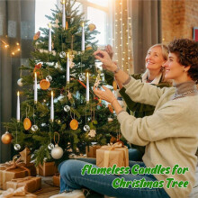 6 Bougies de Noël, Bougies LED, Décorations Festives D'Intérieur, Ornements pour Sapin de Noël, Bougeoirs Sans Flamme à Lumière Chaude