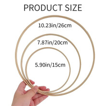 Bamboo Floral Hoop, 30 Pack 3 Sizes Dream Catcher Bamboo Wood Circle Ring for Wedding Decor Dream Catchers and Crafts