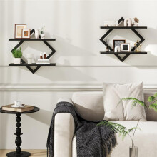 Floating Shelves,Wall Shelf,Wall Mounted Shelves,2 Tier Hanging Decorative Storage Shelf for Living Room, Bedroom,