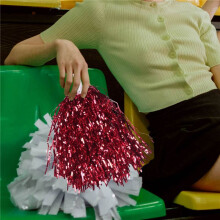 72 Stück Cheerleading Pom Poms Metallfolie Cheer Pom Poms mit Kunststoffgriff für Erwachsene Kinder Cheerleader Party Rot