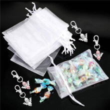 60 Pièces Ange Gardien Porte-Clés Bébé Baptême Douche Mariage Souvenir Invité Cadeau Mariage Décoration Fête Noël Décor