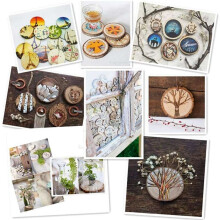 60 Stück Unfertige Holz Scheiben mit Rinde zum Basteln Holz Kit Kreise Holz Scheiben für DIY Basteln Hochzeits Schmuck