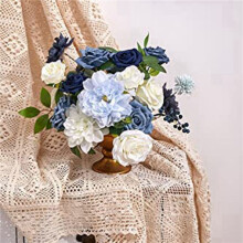 3X Artificial Flowers Fake Dusty Peony Flowers Combo for DIY Wedding Bridal Bouquets Centerpieces Home Decorations