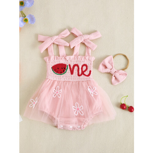(0-3 Months, Pink Watermelon) Macacão infantil para a cabeça. 2