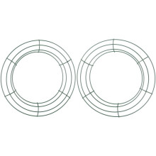 12 Pieces Dark Green Wire Wreath Rings Wire Wreath Frame for Christmas New Year Valentines Decoration (10 Inch)