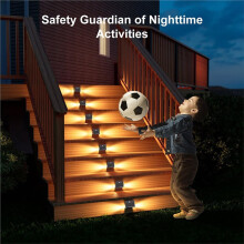 Motion Sensor Solar Step Lights IP67 Waterproof Deck Lights, RGB Double-Sided Outdoor Decor for Stairs Fence Yard 2 Pack