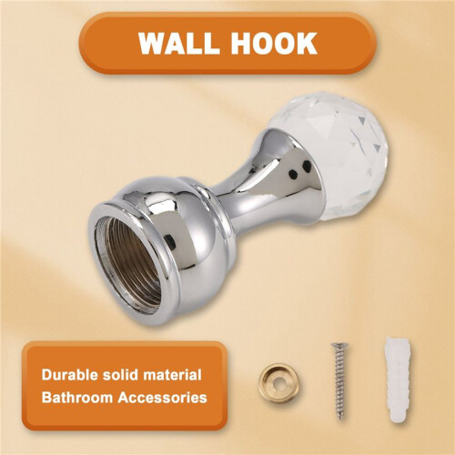 5Pc Crystal Decorative Wall Hooks Towel Hook Brass Coat Hook Hangers Wall Mounted Robe Hook Bathroom Accessories 1