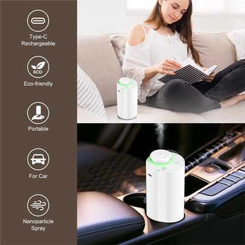 Waterloze Etherische Olie Diffuser, 7 Kleuren LED-Licht, -Geurmachine, Aromatherapie-Mist Diffuser voor Thuis, Wit 2