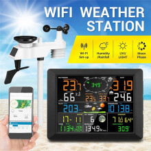 0310 Professional WiFi Weather Station Internet Wireless with Outdoor Sensor Rain Gauge Life Weather EU Plug