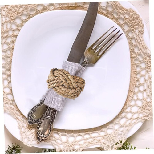 8pcs Handmade Woven Napkin Rings Decorative Holders for Dining Table Party Wedding Holiday Event Table Setting Rustic 1