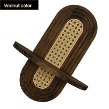 Bamboo Wooden Style Chinese Wall Decoration Shelf Bedroom Living Room Background Handmade Wall Rattan Flower Storage B