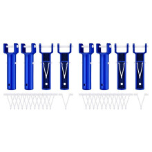 8Pcs Swimming Pool Vacuum Handles Pool Cleaning Tool Replacement Accessories with 24Pcs V-Shaped Clip