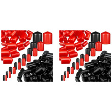 312 Pieces Flexible End Caps Bolt Screw Rubber Thread Protector Cover in 9 Sizes Form 2/25 to 4/5 Inch (Black, Red)