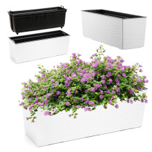 KADAX Rectangular Planter 18.5 x 56 cm, Outdoor Long Plastic Window Box with Insert
