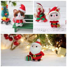 Kerstpoppen Naaldviltpakketten Voor Beginners,Naaldviltset,Viltnaalden,Schuimkussen,Viltdoek,Instructie