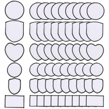60Pcs Sublimation Blanks Patches Fabric Iron-on Patch Blanks Repair Blank Patches for DIY Hats Shirt