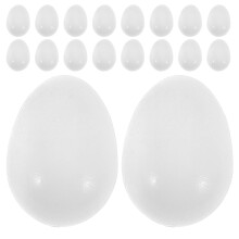 20Pcs Realistic White Plastic Parrot Fake Eggs for Breeding Control