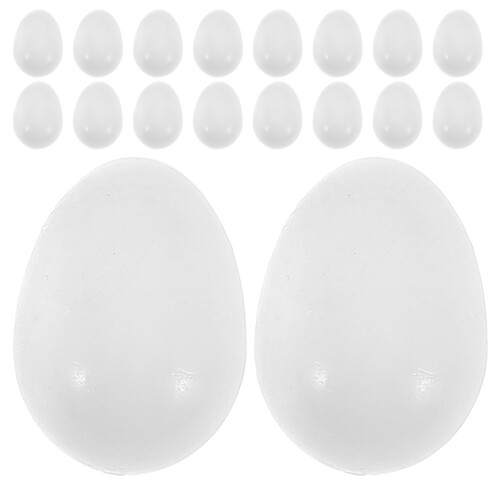 20Pcs Realistic White Plastic Parrot Fake Eggs for Breeding Control