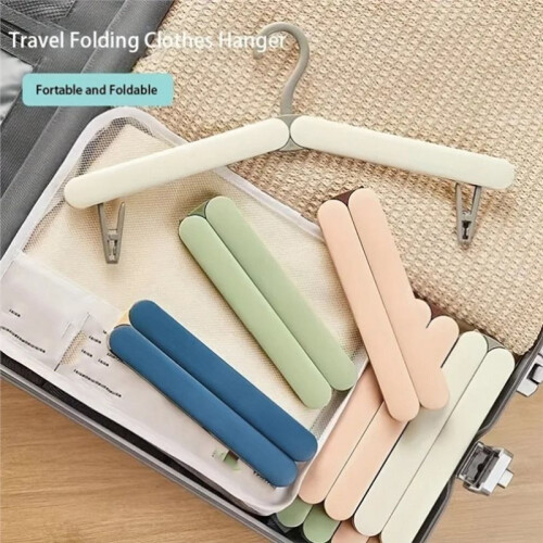 Portable Folding Travel Clothes Hangers, Light Multi-Functional Compact Hangers for Suitcase, Closet Organization 2