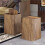 Large Wooden Texture Tra Can Bedroom Kitchen Home Use Rectangular Ape Storage Bin High 6