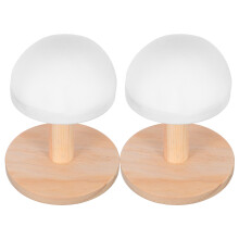 2Pcs Small Wooden Ironing Boards White Round Base Portable for Clothes
