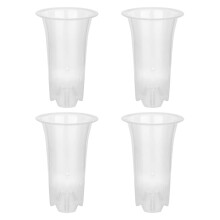 5 Inch 16Pcs Clear Flower Pot Planter Plastic Orchid Pot with Holes Tall Plant Pots for Home Flower Shop Decoration