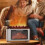 Fireplace Flame Humidifier Colorful Ambient Lights Diffuser Desktop Simulated Wood Flame Aroma Diffuser B 6
