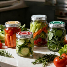 4pcs Airlock Fermentation Lids for Wide Mouth Mason Jars,Self-Burping Jar Fermenting Tops Lids Waterless Fermenter Caps