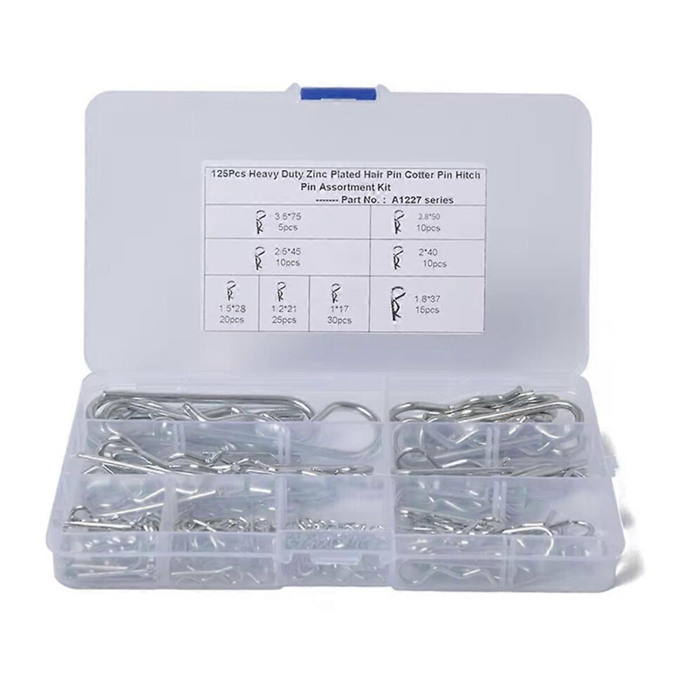 125 Pcs R Type Spring Cotter Pin M1 M1.2 M1.5 M1.8 M2 M2.5 M2.8 M3.5 Car Heavy Duty Split Clamp Hair 3294130620147