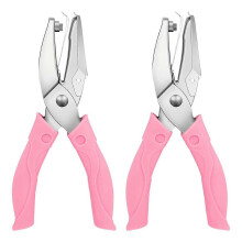 2-Pack Handheld Hole Punch Set, Single Hole Punch, Heart and Star Hole Punch, Rubber Handle, 1/4 Inc