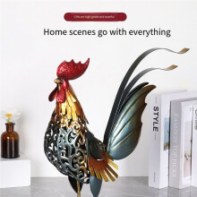 Metal Rooster Decor Chicken Statues for Yard Ornaments Yard Chicken Decoration Outdoor Garden Statues As Shown
