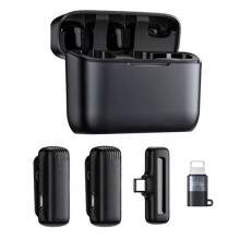 2 In1 Wireless Lavalier Microphone Charging Case Mic Portable o Video Recording for Camera Noteb