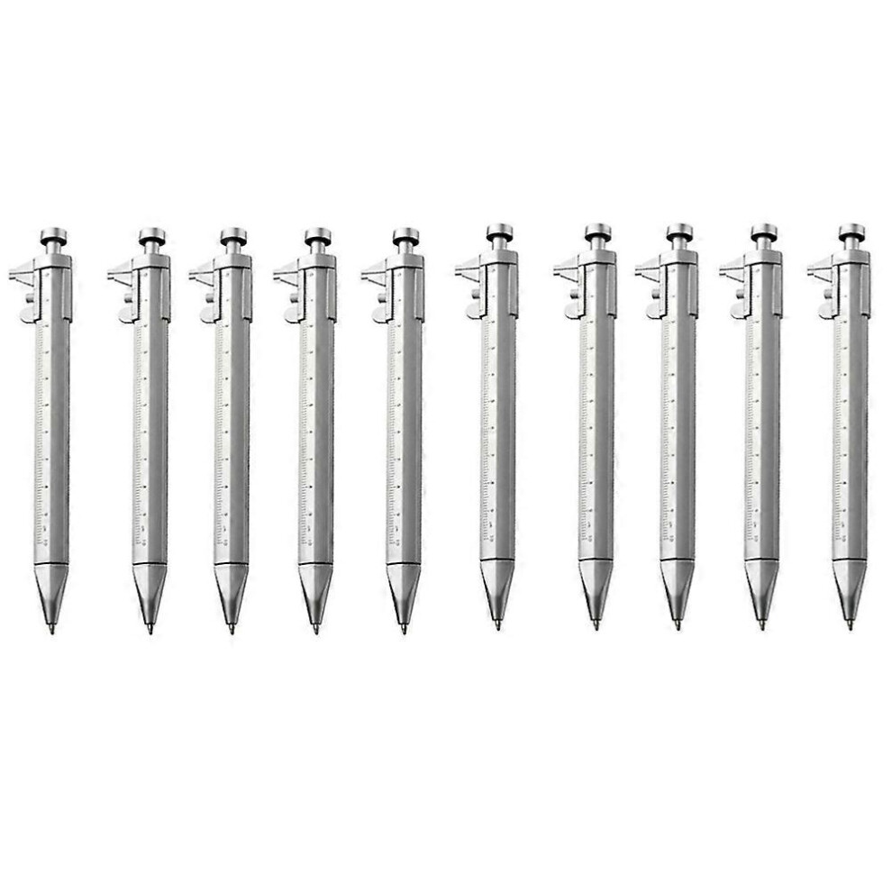 10Pcs Vernier Caliper 0-100Mm Ballpoint Pen Multifunction Gadget For Men Women Woodworkers Carpenter 3281781143996