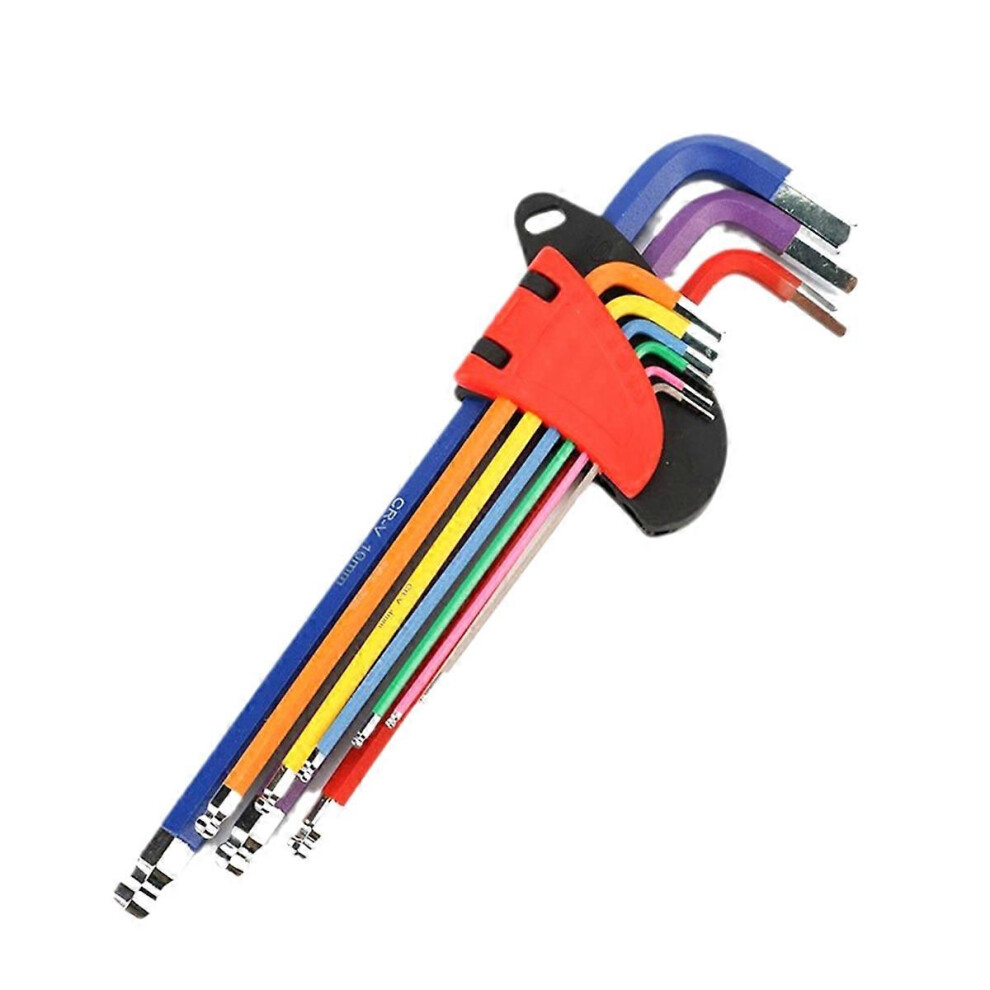9Pcs Hex Key Set L Wrench Kit Long Arm Hex Key Set 1.5Mm To 10Mm Hexagon Spanner Hand Tools For Bicy 3133082825258