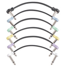6 Packs 16cm Guitar Effect Pedal Flat Patch Cables Inst ent Guitar Pedal Cable Connectors Patch Ca-Multicolor