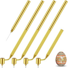 4 Pcs Pysanka Set Wax Drawing Pens for Egg 0.3 0.4 0.5 0.7 mm Medium Metal Hand Wax Pens for Pysanky