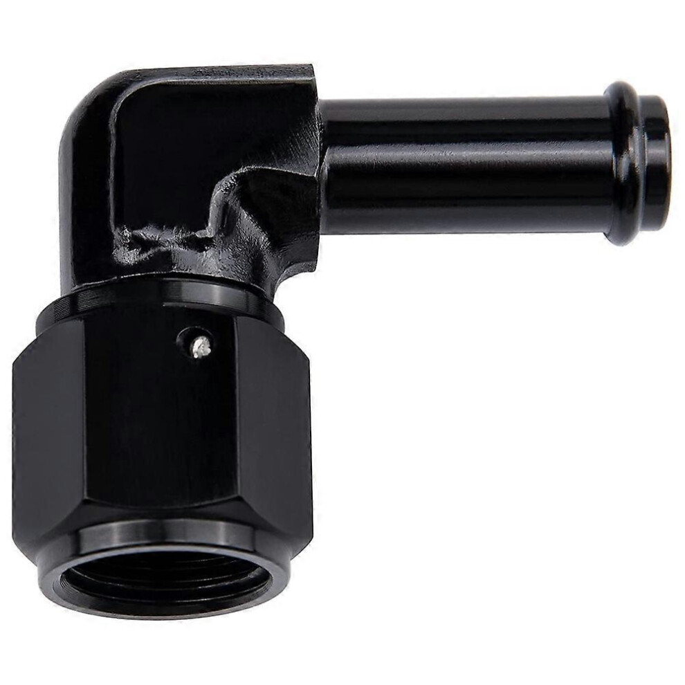 6An Female To 3/8 Barb 90 Degree Elbow Swivel Fittings Aluminum Hose Barb Fuel Line Adapter (3 Black 3611689543978