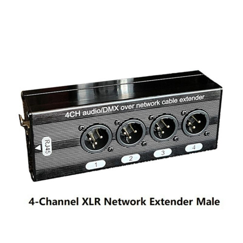 5 Unidade de Áudio XLR de 3 Pinos e 4 Canais e DMX sobre Extensor de Cabo de Rede, Extensor de Sinal de Rede DMX512, Macho 1
