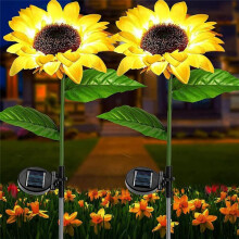 2er-Pack Sonnenblumen-Solarleuchte für Den Außenbereich, Wasserdichte LED-Solarleuchte für Rasen, Landschaft, Hof, Weg, Garten, Dekoration