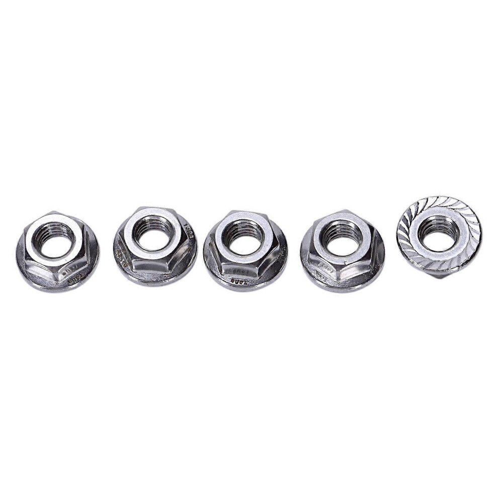 25 Pcs 304 Stainless Steel Serrated Flange Metric Hex Lock Nuts M6 3199493209841