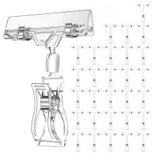 30 Pcs Label Holders Sign Clip, Plastic Clear Rotatable Sign Clips
