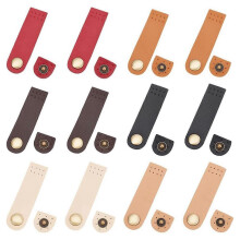 12Pcs PU Leather Snap Buttons, 6 Colors Sew on PU Leather Tab Closure DIY Handmade Craft Sewing Snap