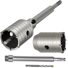 1Set 2 1/2 Inch Concrete Hole Saw with 220mm SDS Plus Shank, 65mm Wall Hole Saw Drill Bit for Cement