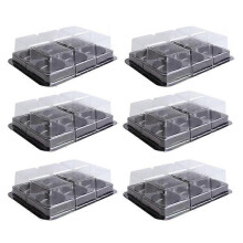 100Pcs 6 Cavities Plastic Mooncake Tray parent Muffin Cupcake Mochi Container Cookie Carrier Fo