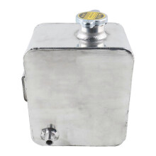Car Modification Permeable Bubble Pot Aluminum 2.5L Coolant Radiator Water Tank Overflow Expansion T-Silver