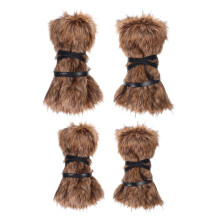2Pair Faux Viking Boot Covers Coffee Color Adjustable Leg Warmers