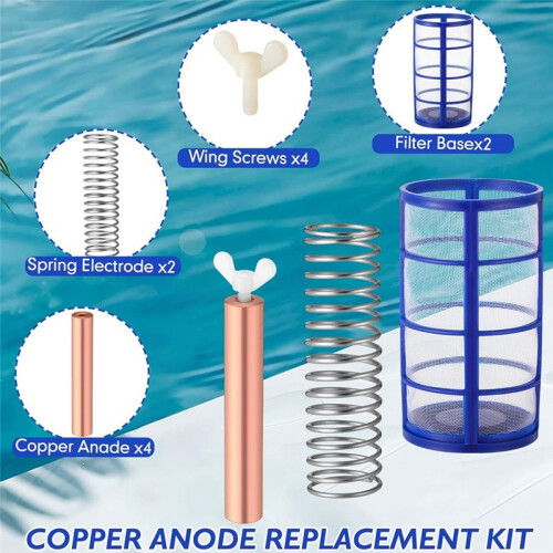 Copper Anode Replacement Kit Solar Pool Replacement Including Copper Anode, 4.13 X 0.71 Inch Threaded M6 2