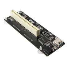 2X PCIE PCI-E PCI Express X1 to PCI Riser Card Bus Card High Efficiency Adapter Converter USB 3.0 Cable for Desktop PC