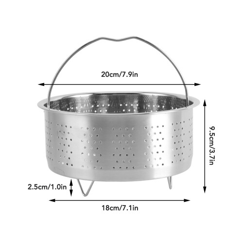 Dampfkorb aus Edelstahl mit Griff 7,9 Zoll 1